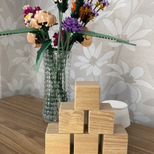 %100 Doğal Kayın Ahşap 6'lı Küp Bloklar 5X5X5 cm Oyun Dekor Istifleme Küpleri Ahşap Oyuncak