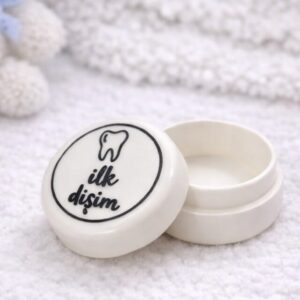 3D Tasarım Plastik Diş Saklama Kutusu Bebek Süt Dişi Erkek & Kız Çocuk Hatıra, Anı Diş Kutusu